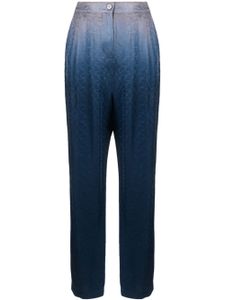 Raquel Allegra pantalon en soie à motif cachemire - Bleu