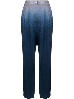 Raquel Allegra pantalon en soie à motif cachemire - Bleu