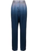 Raquel Allegra pantalon en soie à motif cachemire - Bleu