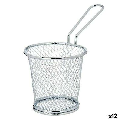 Mand voor aperatieven Kinvara W8088S W8088S Zilverkleurig Zilver Metaal 15 x 12 x 8 cm 15,5 x 12 x 8 cm (12 Stuks)