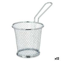 Mand voor aperatieven Kinvara W8088S W8088S Zilverkleurig Zilver Metaal 15 x 12 x 8 cm 15,5 x 12 x 8 cm (12 Stuks)
