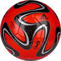 Adidas Voetbal Brazuca Replica Glider rood zwart zilver - thumbnail