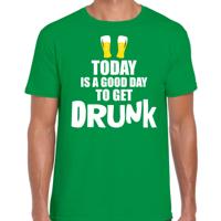 Groen fun t-shirt good day to get drunk - heren - St Patricks day - festival shirt
