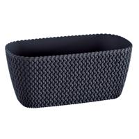 Prosperplast Plantenbak Splofy - antraciet - voor buiten - 30 x 18 x 14 cm - kunststof