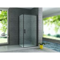 Douchecabine Aloni 90x90x190 cm | 1 Draaideur | Helder glas | Mat zwart