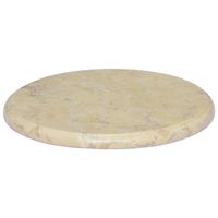 The Living Store Marmeren tafelblad - Eettafels Salontafels - 40 x 2.5 cm - Crème