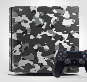 PS4 sticker Grijs camouflagepatroon