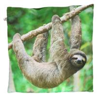Zacht Sierkussentje - luiaard print - 35 cm - polyester