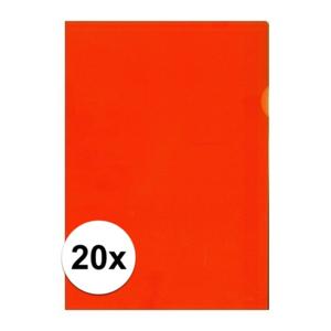 20x stuks documenten Insteekmapjes - oranje - A4 formaat - 21 x 30 cm - Kantoorartikelen