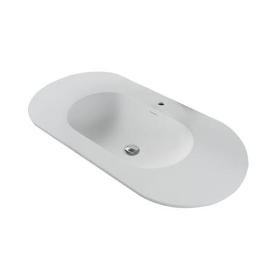 Wastafel BWS Benthe Met Overloop 1 Kraangat 100x1.2x52.5 cm Mat Wit