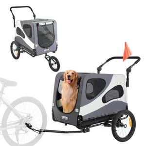 VEVOR hondenfietskar, draagvermogen tot 45 kg, 2 in 1 fietsendrager voor kinderwagen, eenvoudig opvouwbaar wagenframe met snelontgrendelingswielen, universele fietskoppeling, reflecterend