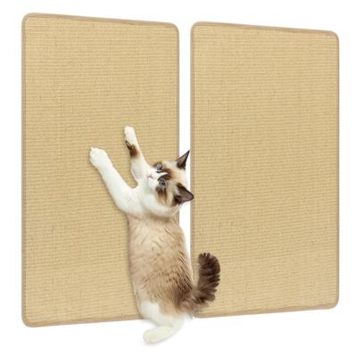 2 Stuks Krabplank Muur Krabmat Kat 80 x 50 cm Sisal Kattentapijt Zelfklevende Sisal mat voor Tapijt Natuur