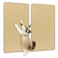 2 Stuks Krabplank Muur Krabmat Kat 80 x 50 cm Sisal Kattentapijt Zelfklevende Sisal mat voor Tapijt Natuur