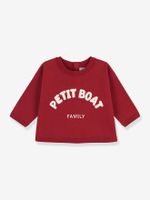 Baby-sweatshirt  in katoen PETIT BATEAU rood - thumbnail