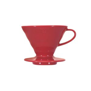 Hario V60 dripper - porselein rood - maat 02