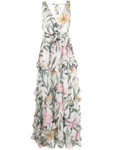 PatBO robe longue sans manches Jasmin à volants - Blanc