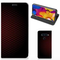 LG V40 Thinq | Hoesje met Magneet | Geruit Rood