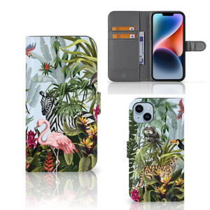 Telefoonhoesje met Pasjes voor iPhone 15 Plus Jungle