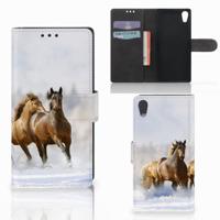 Sony Xperia XA1 | Telefoonhoesje | Met pasjeshouder | Paarden
