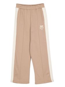 Pinko Kids pantalon droit à logo imprimé - Marron