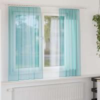 Gordijnen Voile met lussen 2 st 140x140 cm turkoois