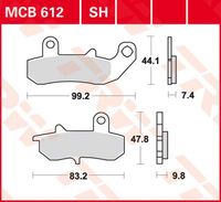 TRW Remblokken, en remschoenen voor de moto, MCB612 Allround organisch