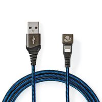 Data- en oplaadkabel | USB-A Male naar Apple Lightning 8-pins Male | 180°-aansluiting voor gaming |