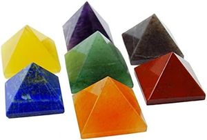 7 Chakra Pyramide Set - Gemaakt van 7 Edelstenen - 7mm - Overige Edelsteensoorten - Spiritueelboek.nl