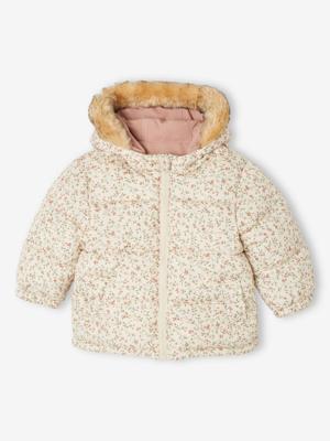 Omkeerbaar donsjack/parka voor baby oudroze
