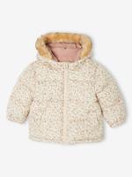 Omkeerbaar donsjack/parka voor baby oudroze