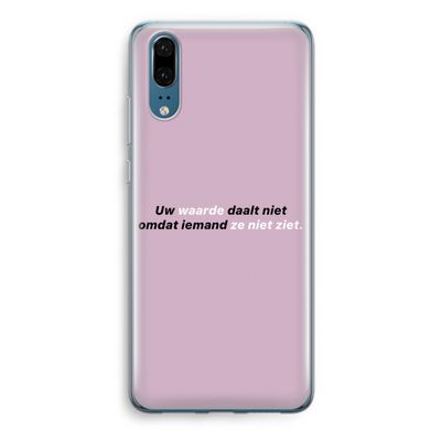 uw waarde daalt niet: Huawei P20 Transparant Hoesje