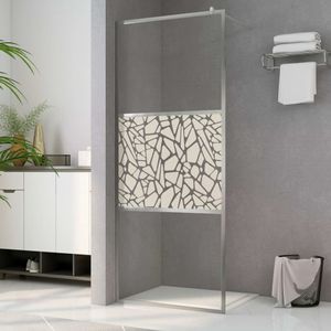 VidaXL Inloopdouchewand met stenenmotief 80x195 cm esg-glas