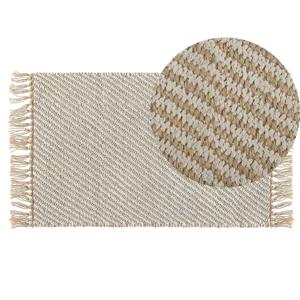 Beliani ALADAG - Laagpolig-Beige-Katoen, Jute