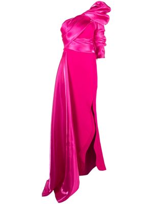 Gaby Charbachy robe longue à design asymétrique à une épaule - Rose