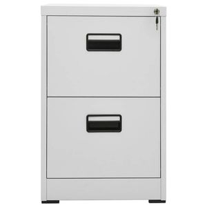 The Living Store Archiefkast - Staal - 46 x 62 x 72.5 cm - 2 lades - Met slot