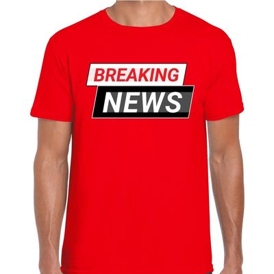 Breaking News t-shirt rood voor heren