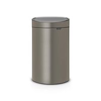 Brabantia Touch Bin afvalemmer 40 liter met kunststof binnenemmer - Platinum - thumbnail