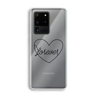 Forever heart black: Samsung Galaxy S20 Ultra Transparant Hoesje