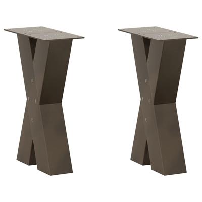 Salontafelpoten 2 st X-vormig 38x(42-43) cm staal naturel