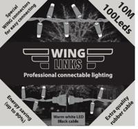 Koppelverlichting 230Volt ijspegellichten 100 led lampjes warm wit H 0,7 m x B 2 m WITTE Kabel Winglinks Silver Ledwin - Ledwin