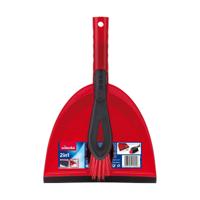 Bezem met Stoffer en Blik Schoonmaakset Vileda Rood Plastic