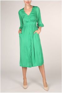 Scotch & Soda Jurk Midi Length V-Neck Ruffles voor dames - Groen