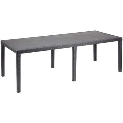 Queen outdoor eettafel met rotan effect - Antraciet - 220 x 90 x 72 cm