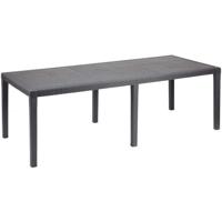 Queen outdoor eettafel met rotan effect - Antraciet - 220 x 90 x 72 cm Queen outdoor eettafel met rotan effect - Antraciet - 220 x 90 x 72 cm