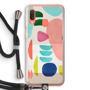 Bold Rounded Shapes: Samsung Galaxy A20e Transparant Hoesje met koord
