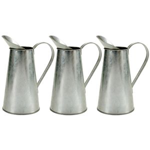 Set van 3x stuks bloempotten/plantenbakken zinken melkkan met handvat 17 x 11 x 22 cm