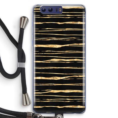 Gouden strepen: Honor 9 Transparant Hoesje met koord