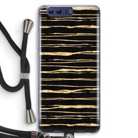 Gouden strepen: Honor 9 Transparant Hoesje met koord