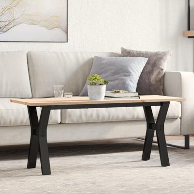 Salontafel Y-frame 110x40x45 cm massief grenenhout en staal
