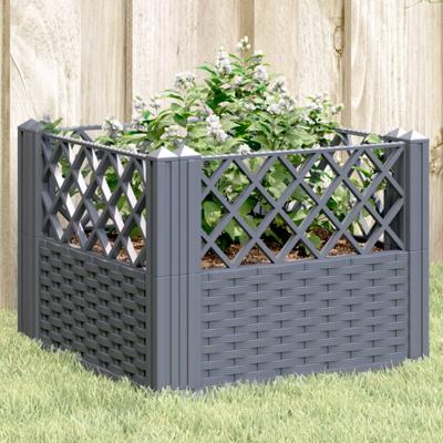 VidaXL Plantenbak met pinnen 43,5x43,5x43,5 cm polypropeen blauwgrijs